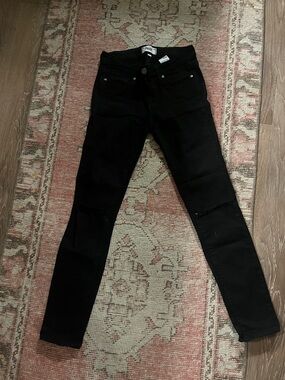 PAIGE Black Skinny Jeans with Knee Detail